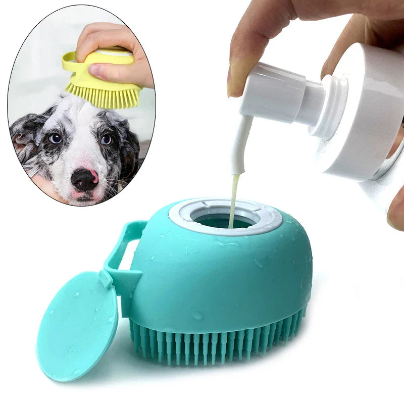 Dog & Cat Bath Massage Brush – Soft Silicone Pet Accessories