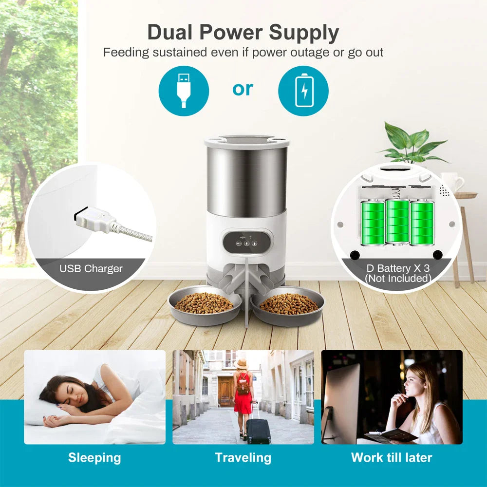Tuya Smart APP Pet Feeder Cat Dog Food Dispenser Suitable