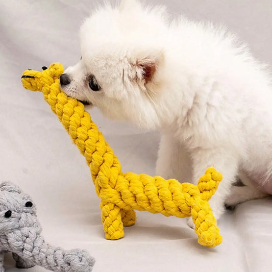 Hand-Woven Cotton Rope Dog Toy - Teeth Resistant Natural Chew