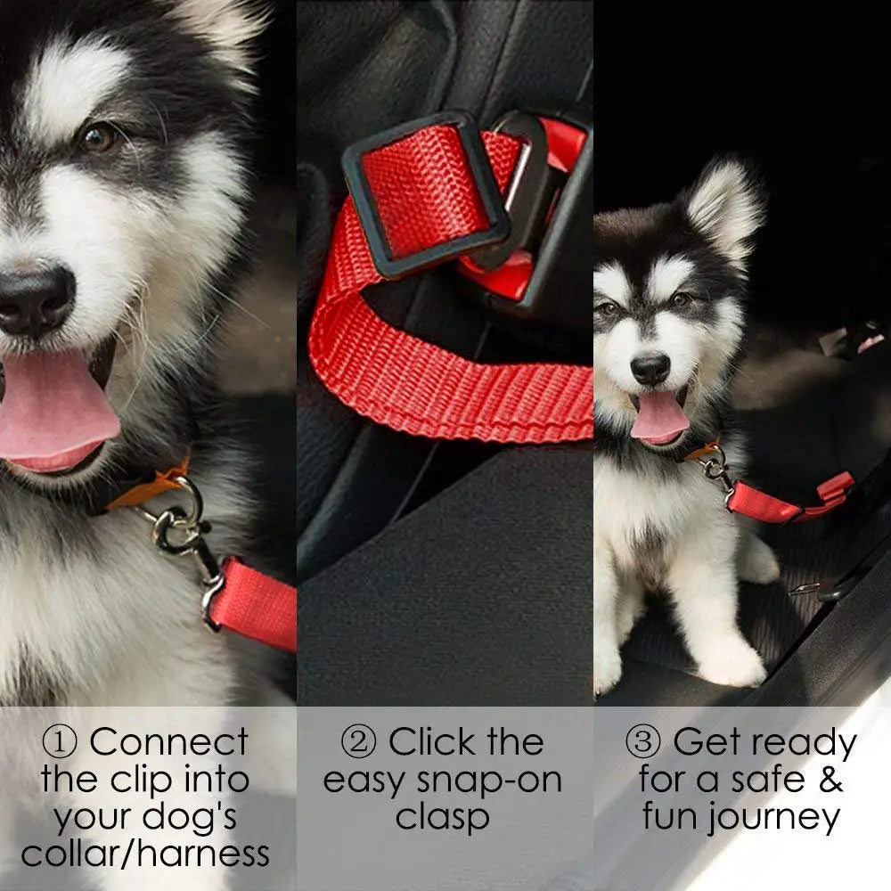 Adjustable Nylon Dog Car Seat Belt Safety Tether for Pets