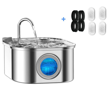 3.2l Stainless Steel Auto Pet Water Fountain Visual Window