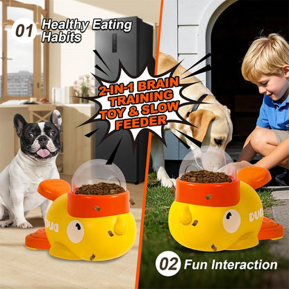Interactive Duck Shaped Treat Toy - Dispenser for Small Medium Dogs and Cats