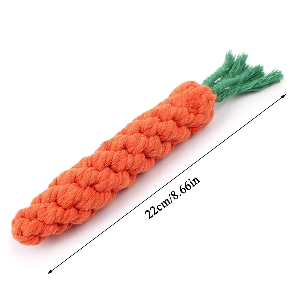 Carrot Rope Dog Chew Toy Durable Cotton Molar 🥕