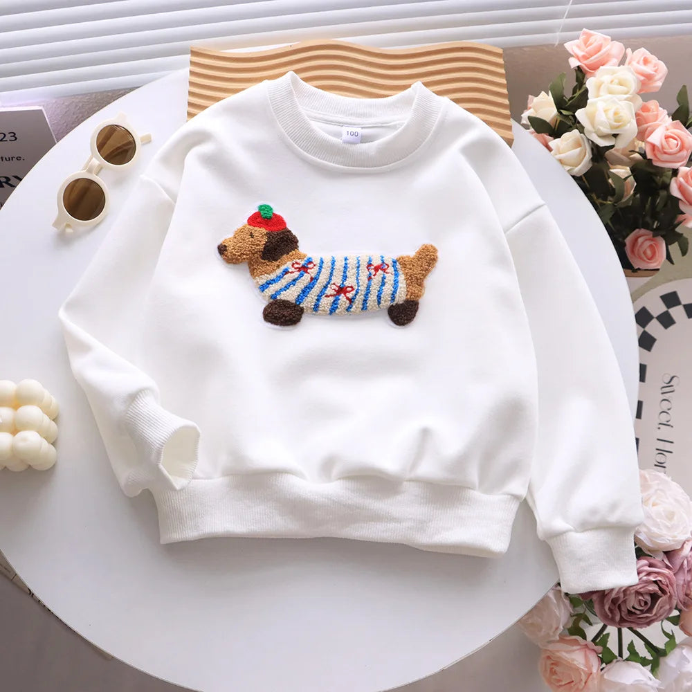 Family Funny Sweatshirt Cute Dog Print - Parent-Child Matching Clothes Father Mother Daughter Son - Purrfect Pet Kingdom