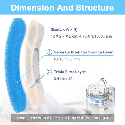 4/8/12PCS Cat Water Fountain Filters Activated Carbon