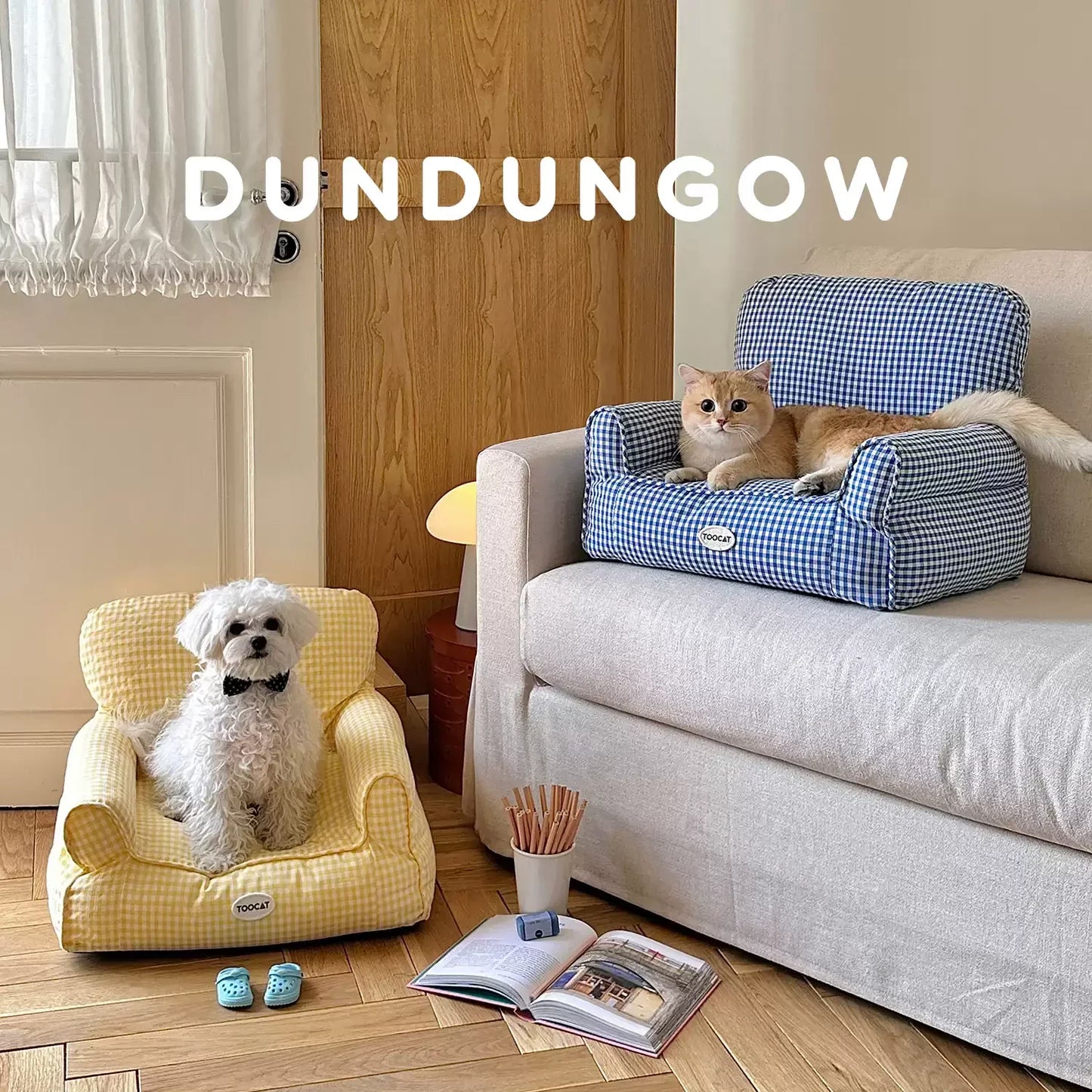 Checkered Removable Pet Sofa Bed - All-Season Cat & Dog House