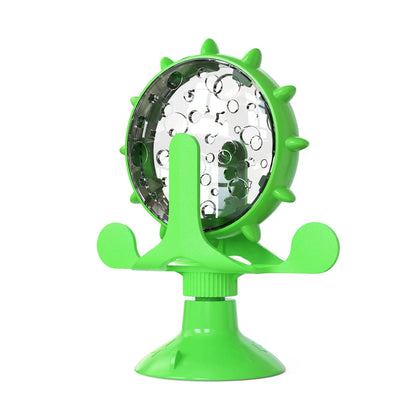 Ferris Wheel Suction Cup Toy - Slow Feeder with Bell for Small Dogs & Cats