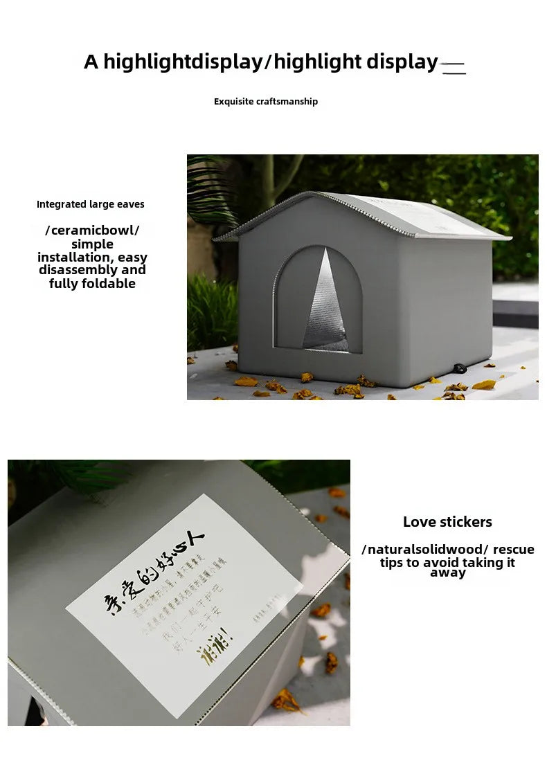 Waterproof Outdoor Pet House Stray Cats & Dogs