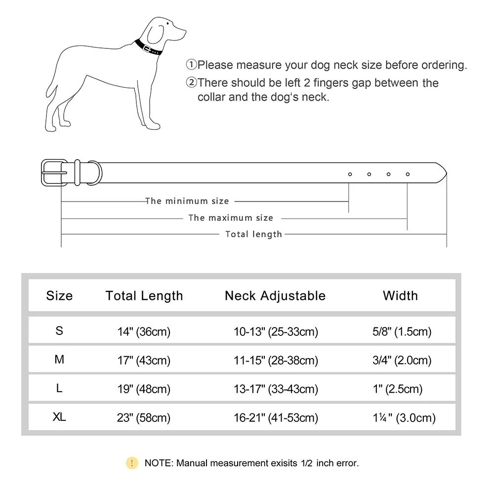 Durable Soft Padded Leather Dog Collar – Adjustable for All Sizes - WTN Essentials