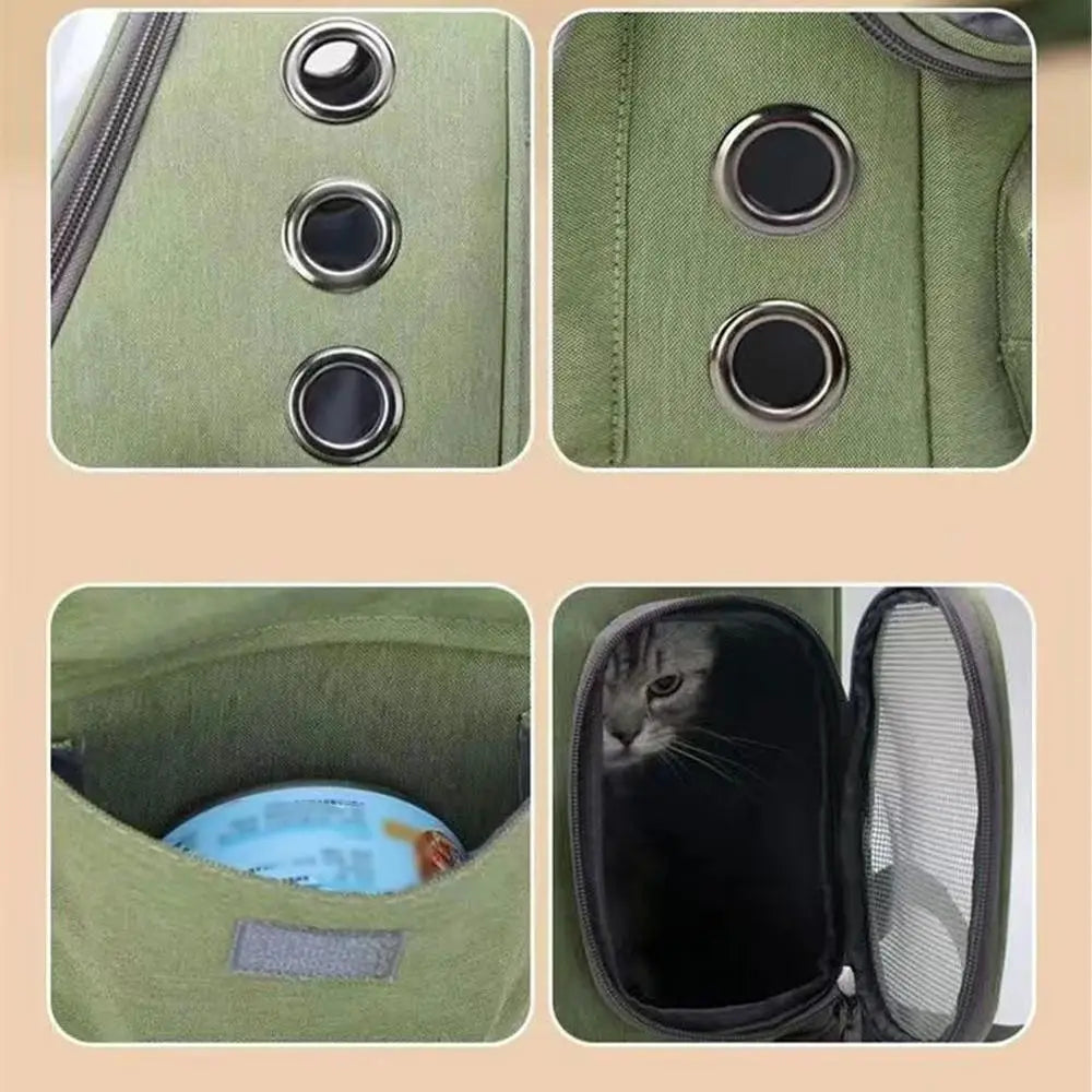 Cat Backpack Carrier Pet Bag Carrier Cat Travel Pouch Backpack Breathable Space Capsule Pet Carrier Cat Bag Pet Backpack For - Pet carrier - THRIXINE