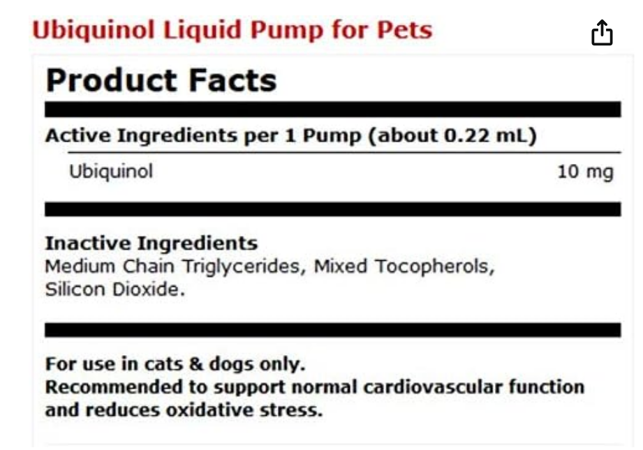 Cellular Health Ubiquinol For Pets Heart Support 2oz 💊