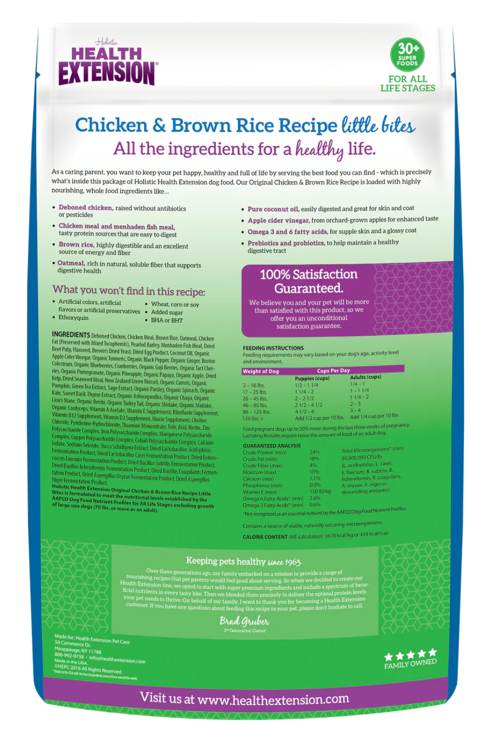 Health Extension All Life Stages Little Bites Original Chicken and Brown Rice Dog Food - Health Extension Dry Dog Food - The Family Pet