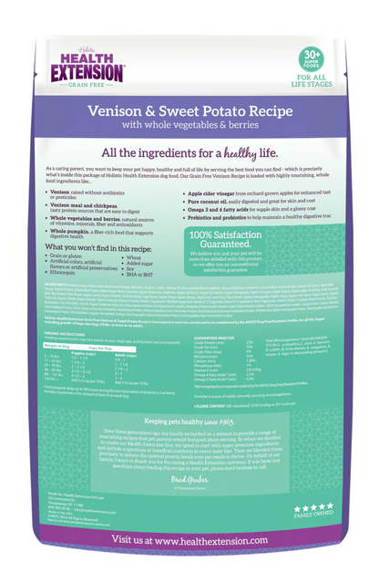 Health Extension All Life Stages Grain Free Venison and