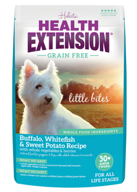 Health Extension All Life Stages Grain Free Little Bites Buffalo, Whitefish and Sweet Potato Dog Food