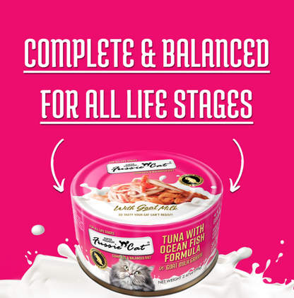 Wet Cat Food Tuna Oceanfish Goat Milk Gravy 2.47 Oz Fussie Cat ✅