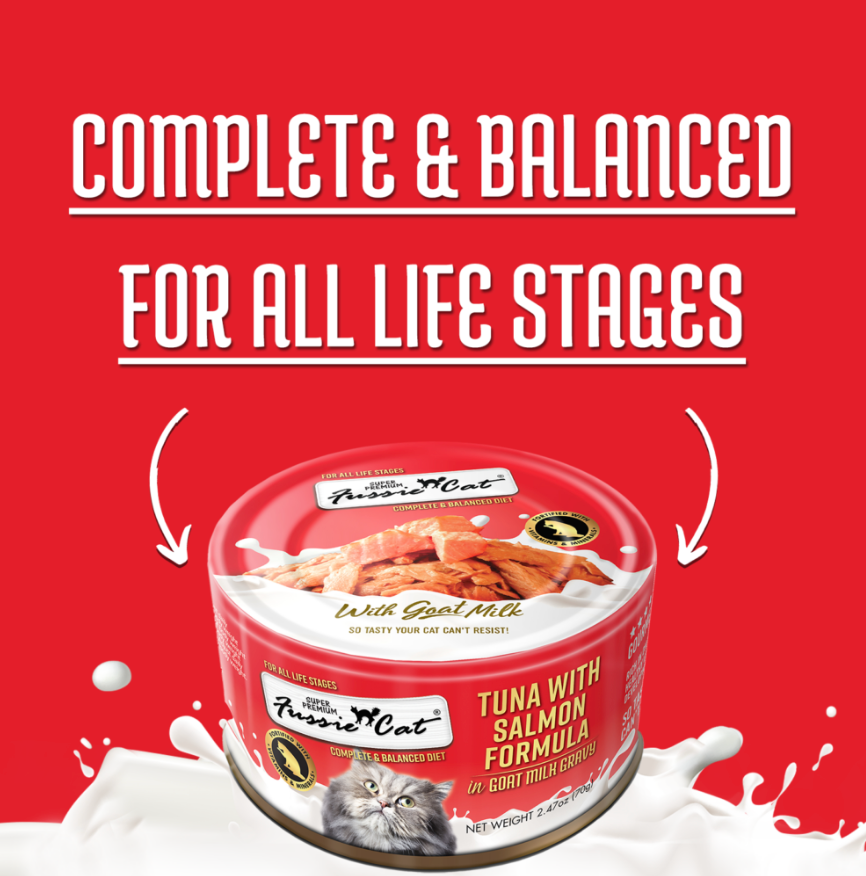 Fussie Cat Tuna with Salmon Formula in Goat Milk Gravy (2.47oz) - Fussie Cat Wet Cat Food - The Family Pet