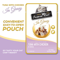 Fussie Cat Pouch - Tuna with Chicken in Gravy (2.47oz)
