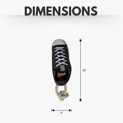 Sneaker Plush Dog Toy Squeaky Treat Compartment Black 👟