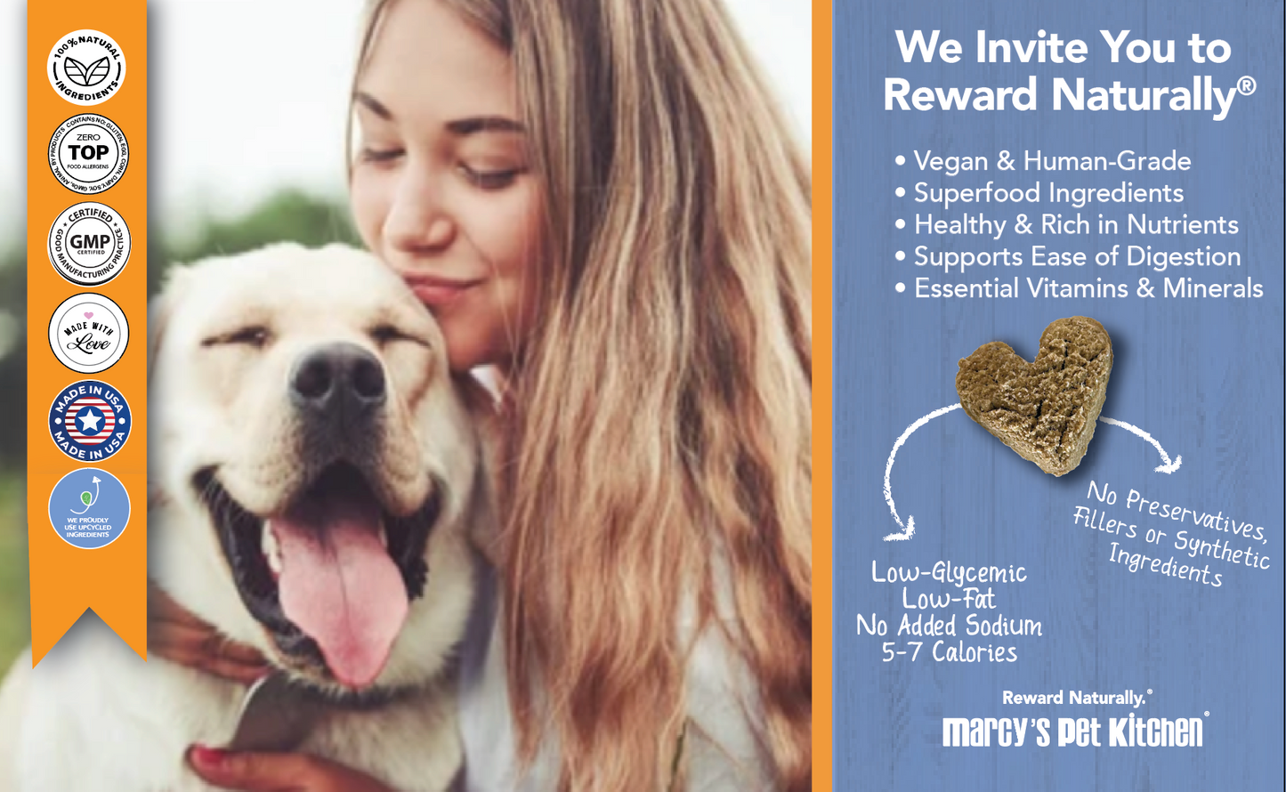 Marcy's Pet Kitchen- All Natural, Vegan Pumpkin Biscuit Dog Treats - Homemade-Vet Approved- Vegan, Gluten Free, Human Grade Ingredients, Made in The USA, Healthy Pumpkin Dog Treats - Purrfect Pet Kingdom