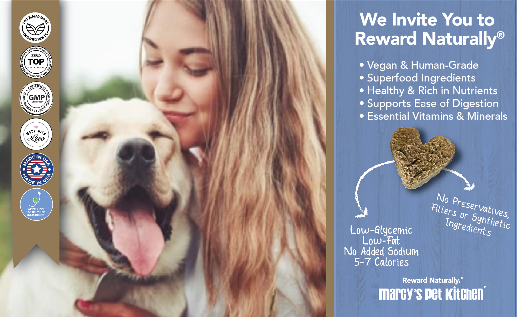 All-Natural Peanut Butter Dog Treats - Homemade-All Natural Dog Treats for Digestive Help - Gluten Free Healthy Human Grade Dog Biscuits for Sensitive Stomachs- USA Made - Purrfect Pet Kingdom