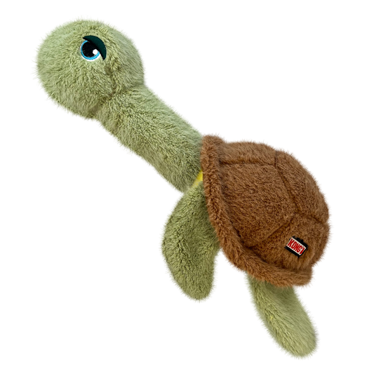 Kong Scruffs Turtle Plush Dog Toy Durable Squeaker Medium Large