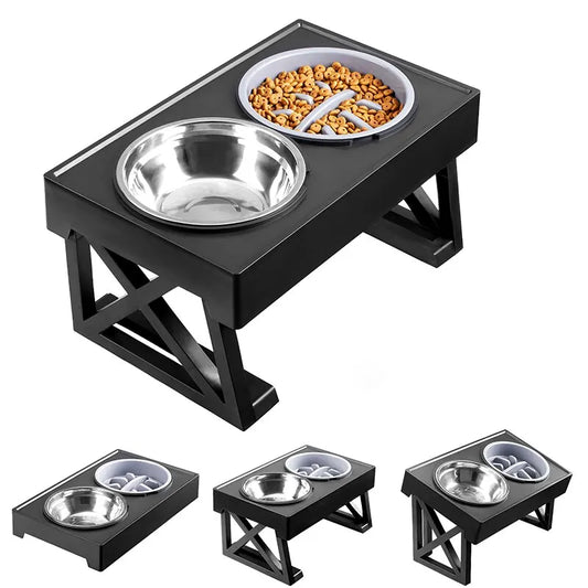 Adjustable Height Elevated Dog Bowls