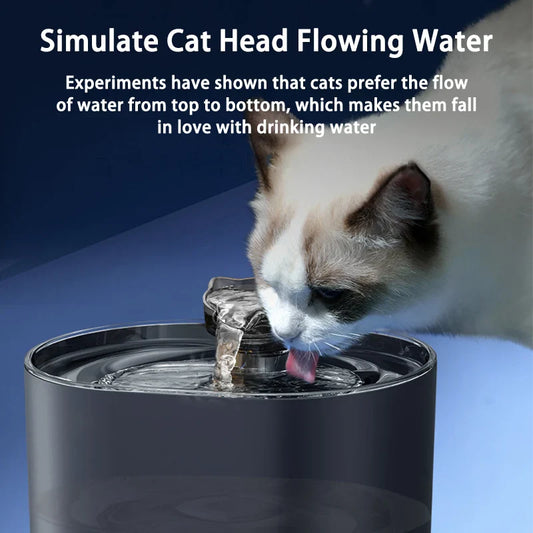 Cat Ear Pet Water Fountain — 2.2L Auto-Recirculating Filter, USB Silent Pump