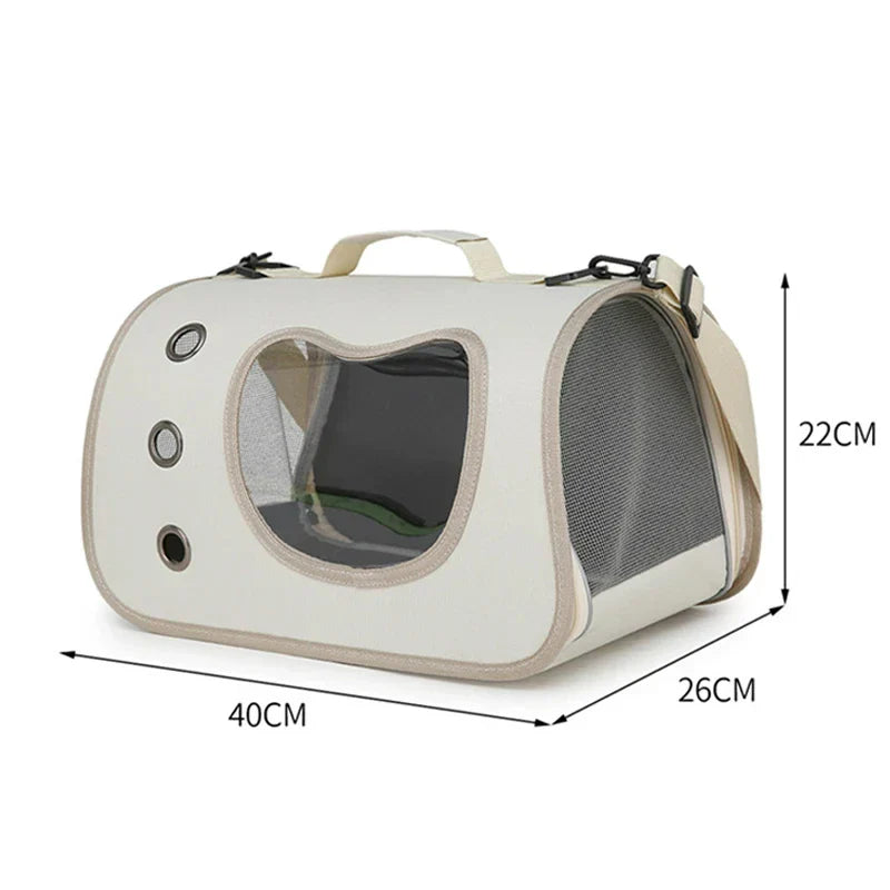 Portable Pet Carrier - Breathable Travel Comfort for Small Pets