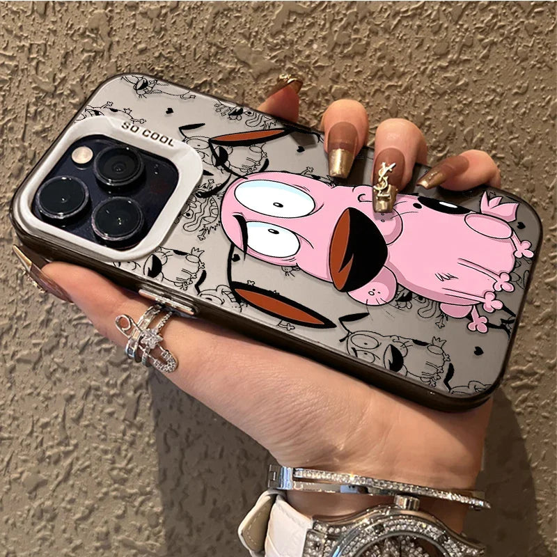 Courage Cowardly Dog Plating Case for Samsung Galaxy S24 S23