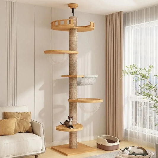Multi Layer Solid Wood Cat Climbing Frame 🐱