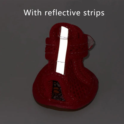 Summer Dog Shoes for Small Dogs - Breathable Reflective Outdoor Sandals