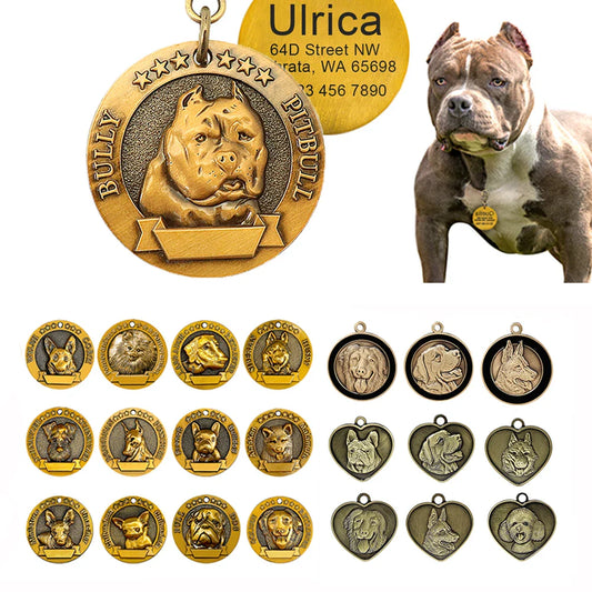 Personalized Dog ID Tag - Custom Engraved Nameplate for All Breeds