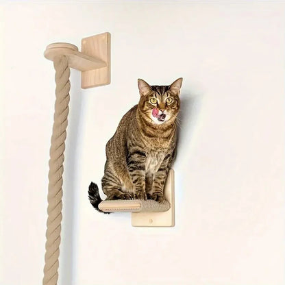 🧗 Franklin's Pick: Wall-Mounted Cat Climbing Rope - Ultimate Space-Saving Vertical Playground