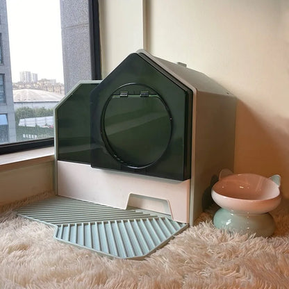 Extra Large Enclosed Cat Litter Box - Anti-Splash Odor Control with Drawer