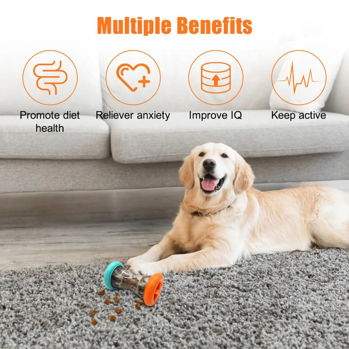 Interactive Dumbbell Treat Puzzle Toy for Dogs and Cats