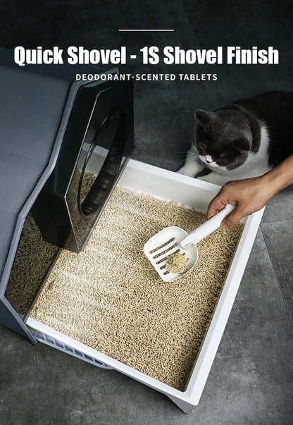 Extra Large Enclosed Cat Litter Box - Anti-Splash Odor Control with Drawer