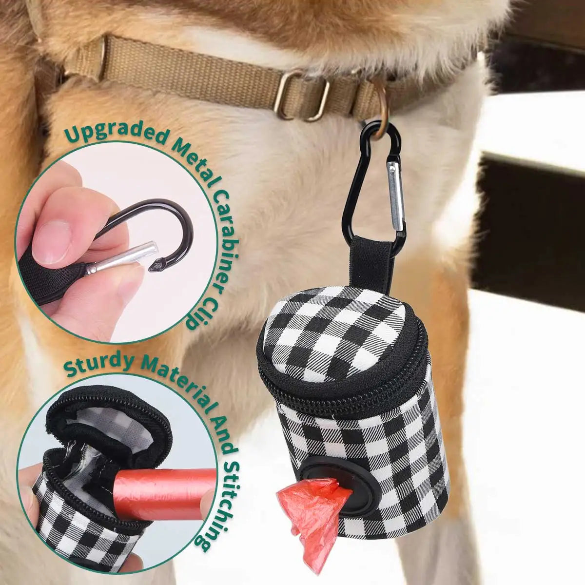Dog Waste Bags Checkered Pattern Fashionable ✅