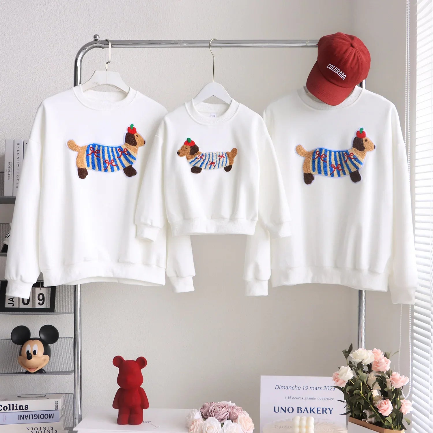 Family Funny Sweatshirt Cute Dog Print - Parent-Child Matching Clothes Father Mother Daughter Son - Purrfect Pet Kingdom