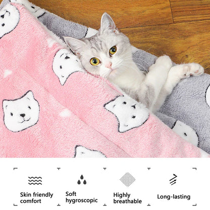 Thicken Flannel Cat Mat – Soft Winter Sleeping Cushion for