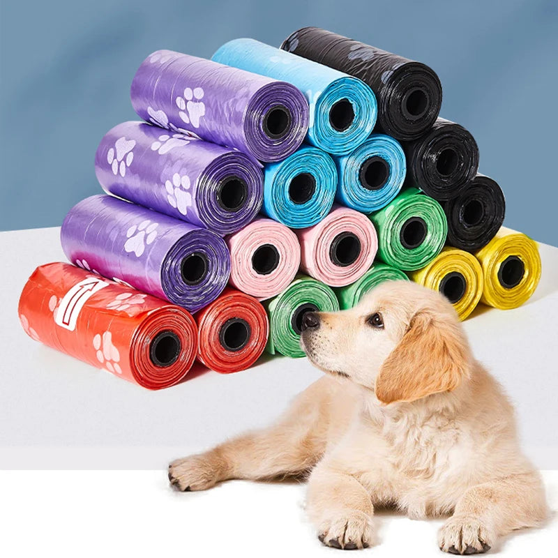 15Bags/Roll Dog Poop Bag Outdoor Cleaning Poop Bag Outdoor Clean Pets Supplies for Dog Refill Garbage Bag Pet Supplies - Purrfect Pet Kingdom - Purple - 10 rolls 150 bags - 1005008812214693 - Purple - 10 rolls 150 bags