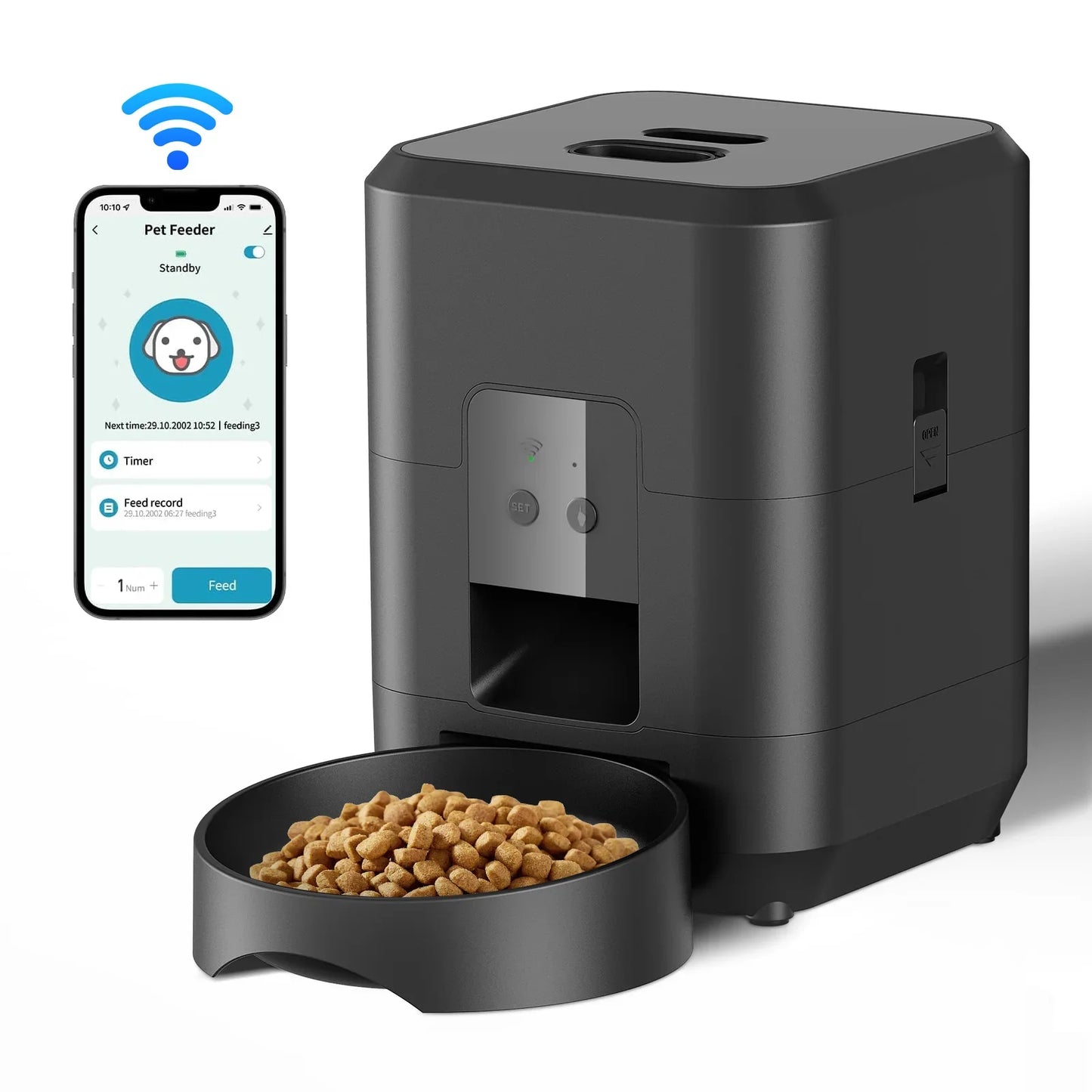 Smart Automatic Pet Feeder — Timed WiFi Cat & Dog Slow Food Dispenser