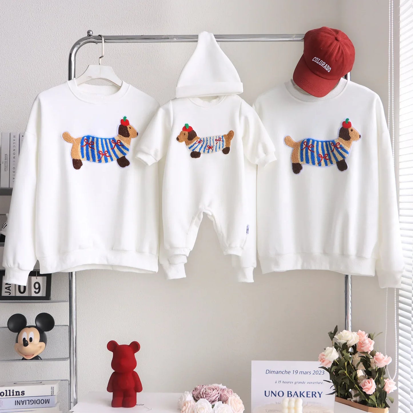 Family Funny Sweatshirt Cute Dog Print - Parent-Child Matching Clothes Father Mother Daughter Son - Purrfect Pet Kingdom