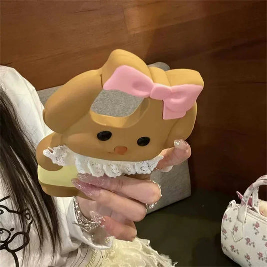 Silicone Cartoon Pink Bow Dog Suitable For Iphone 16 15 Pro