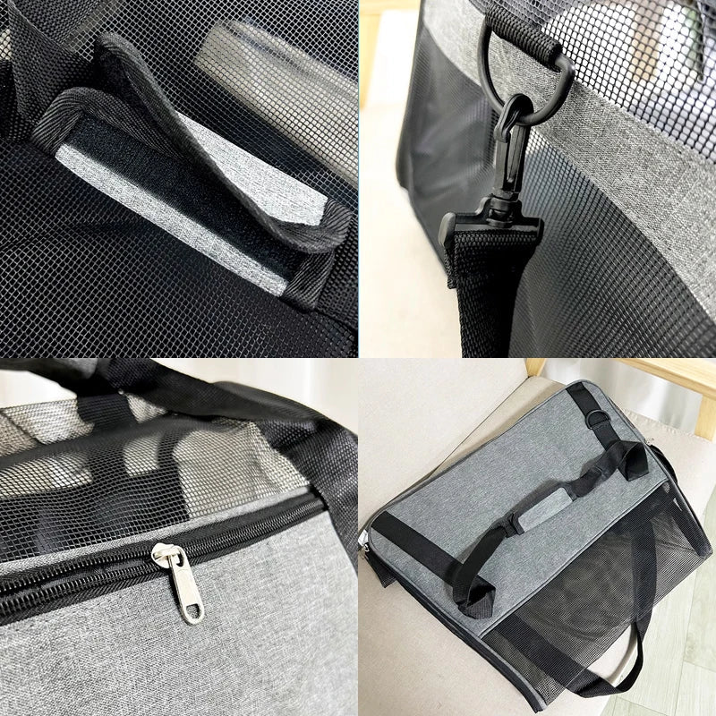 Portable Cat & Dog Carrier Bag – Foldable Breathable Travel Handbag - WTN Essentials