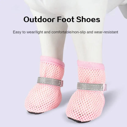 4-Piece Dog Boots Set - Wear-Resistant Protective Footwear for Small & Medium Dogs