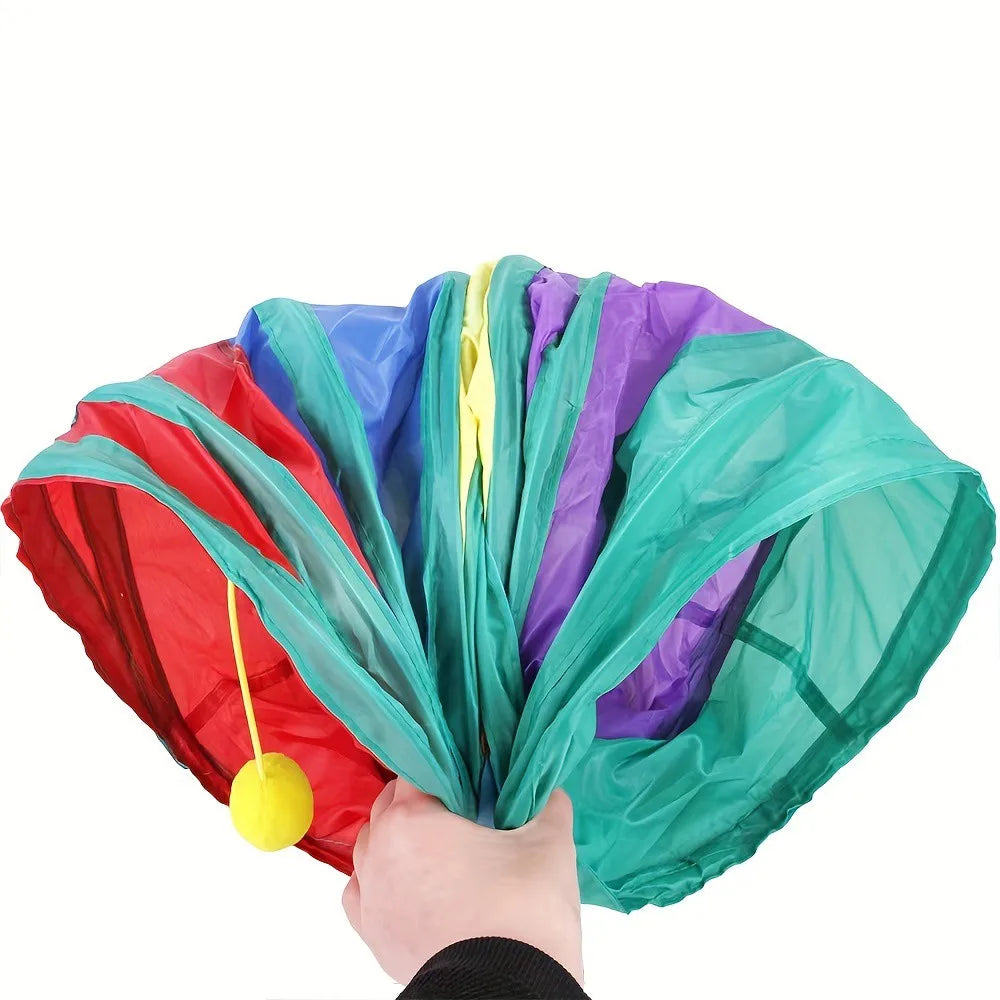 Foldable Cat Tunnel Toy – Breathable Indoor Play Tunnel for Cats - WTN Essentials