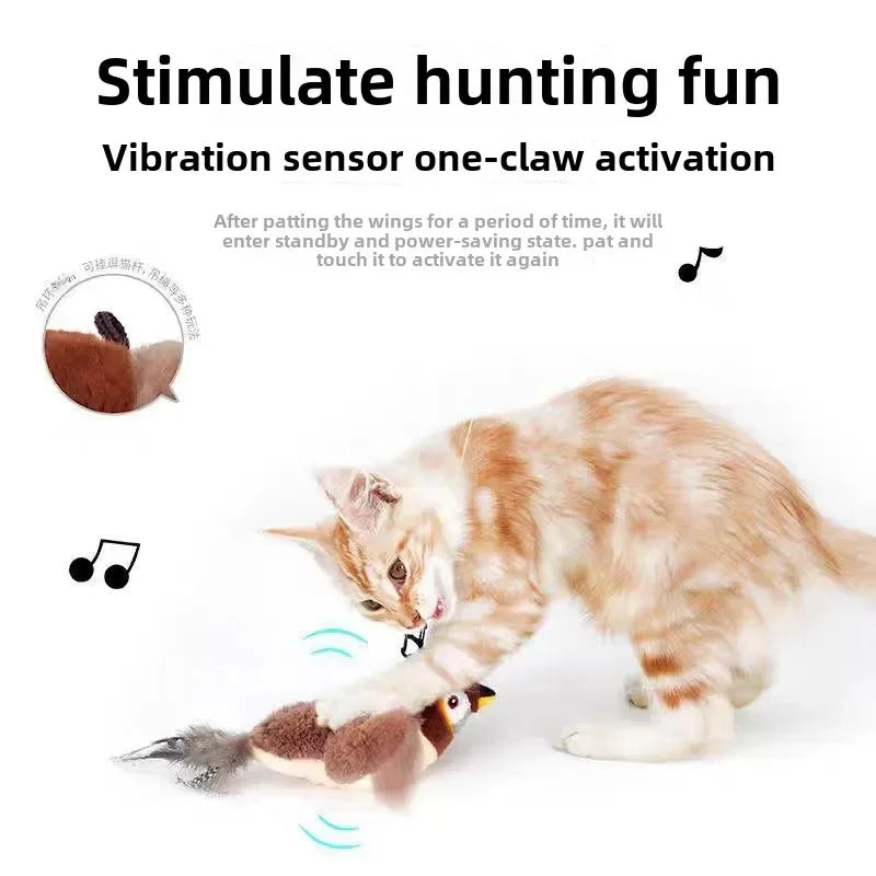 Cat Interactive Toys - Catnip Electric Bird Touch-Activated USB Rechargeable - Purrfect Pet Kingdom