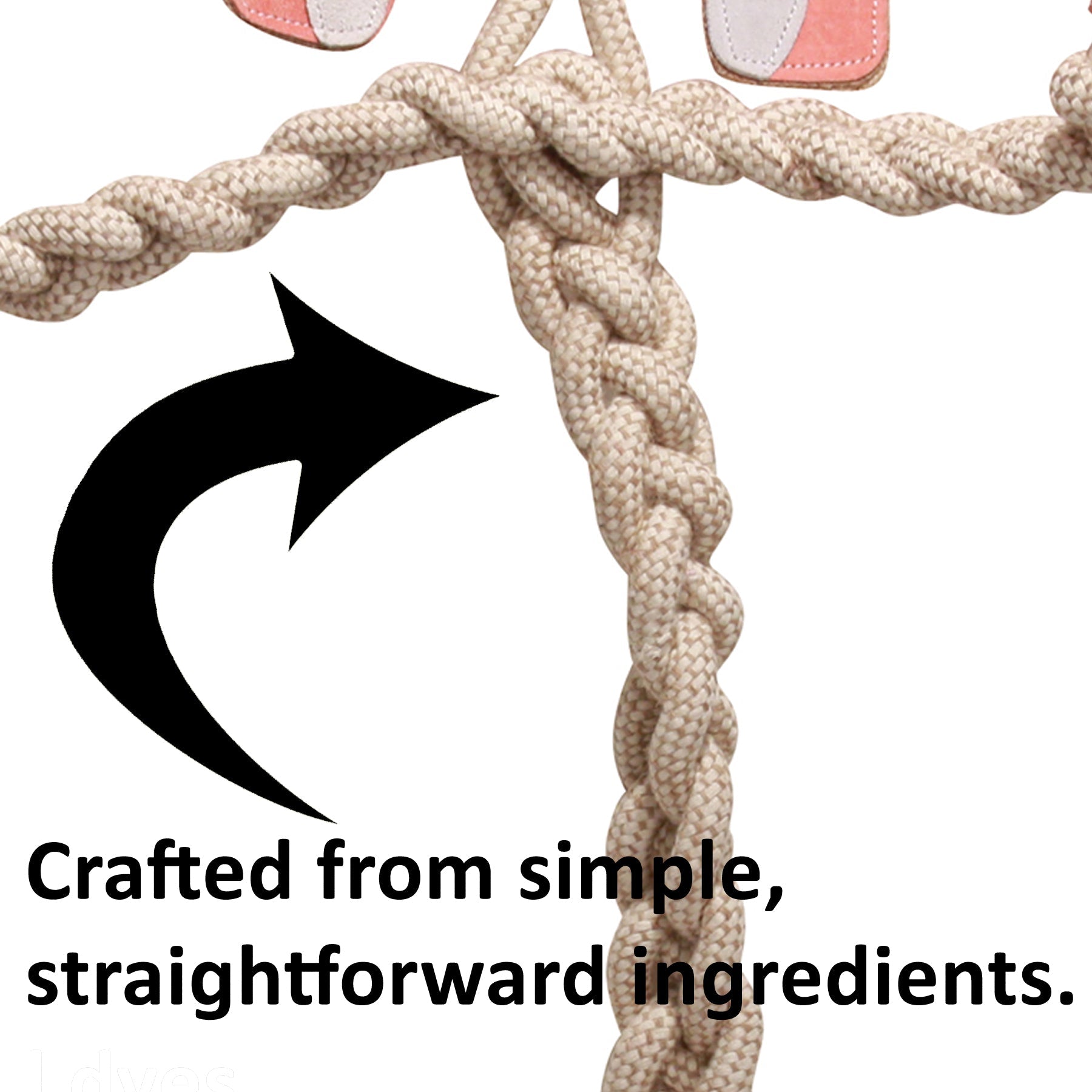 Dog Toy Bitsy Bunny Natural Rope Knottie Toy Large 9mm Essen - size and texture image for dog toy