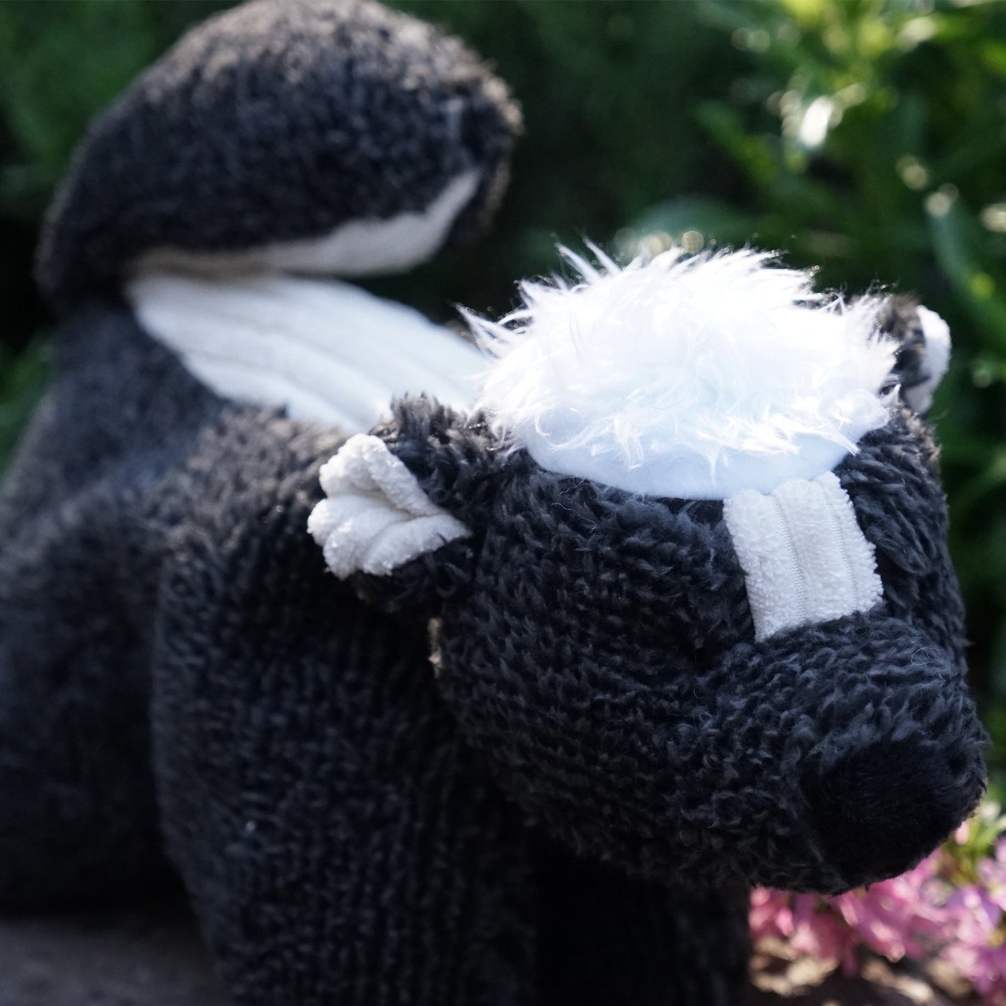 Dog Toy Squooshie Skunk Plush Toy for Daily Use for Comfort - close up product image for dog toy
