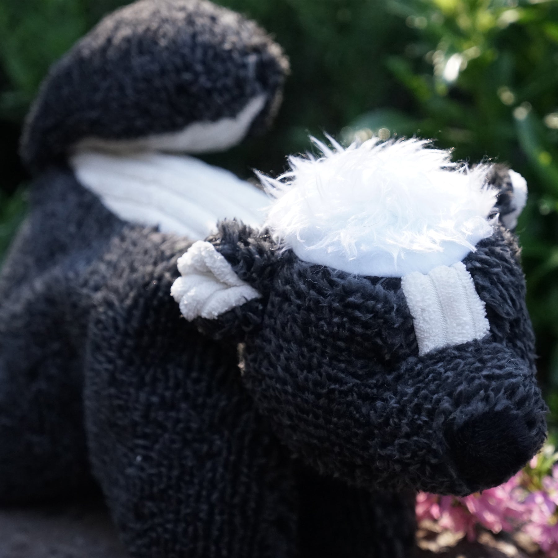 Dog Toy Squooshie Skunk Plush Toy for Daily Use for Comfort - close up product image for dog toy